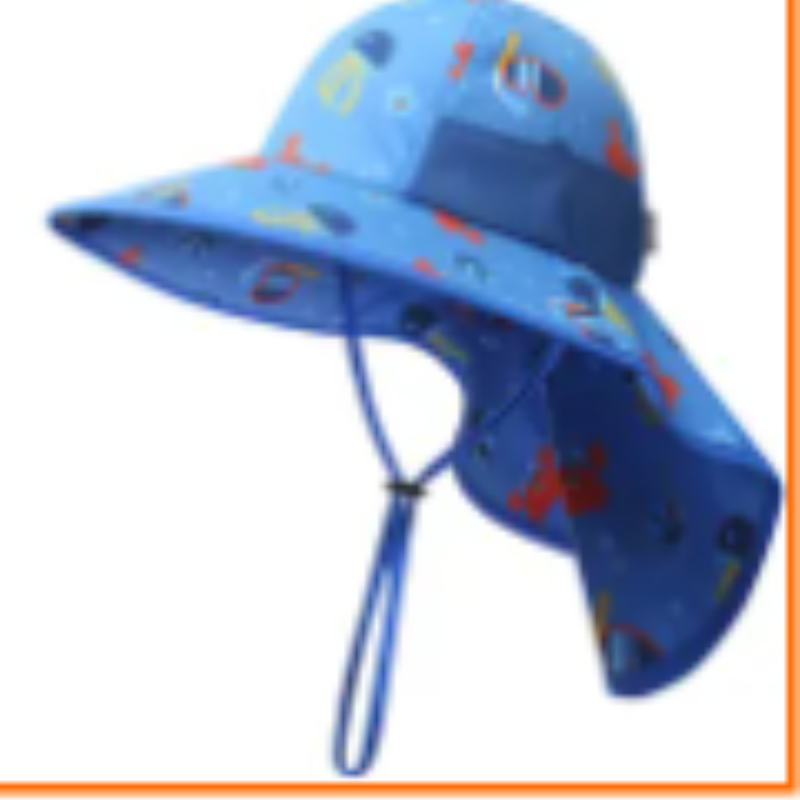 Cappello da sole di cotone spiaggia stampato personalizzato per bambini con cappelli da secchio estivo con corda