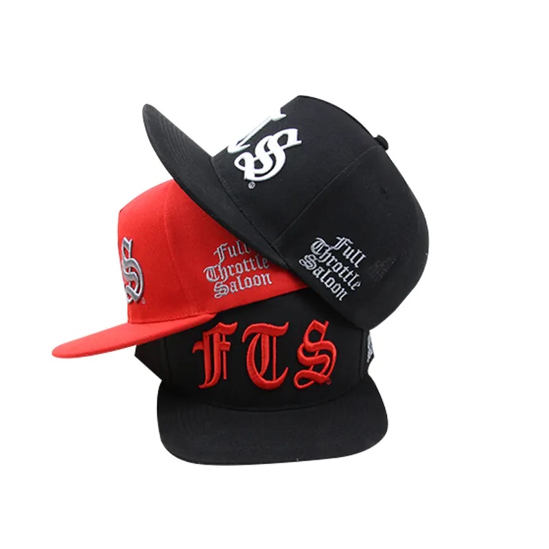 Ricamo in cotone piatto brim adulti maschile cappelli hip hop 5 pannello personalizza cappelli con cappelli con snapback con logo personalizzato